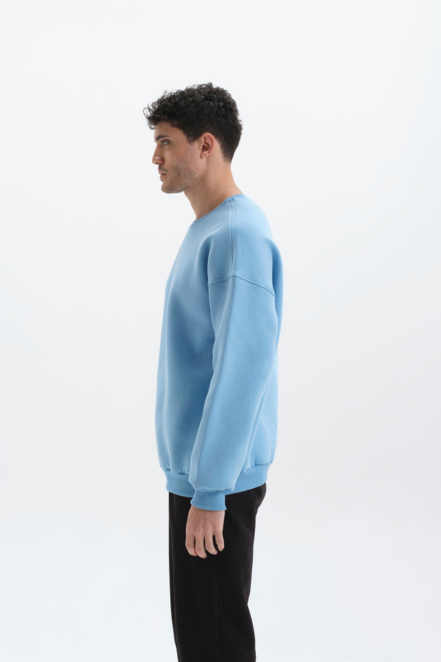 Pure Bebe Mavi Oversize Sweatshirt Erkek
