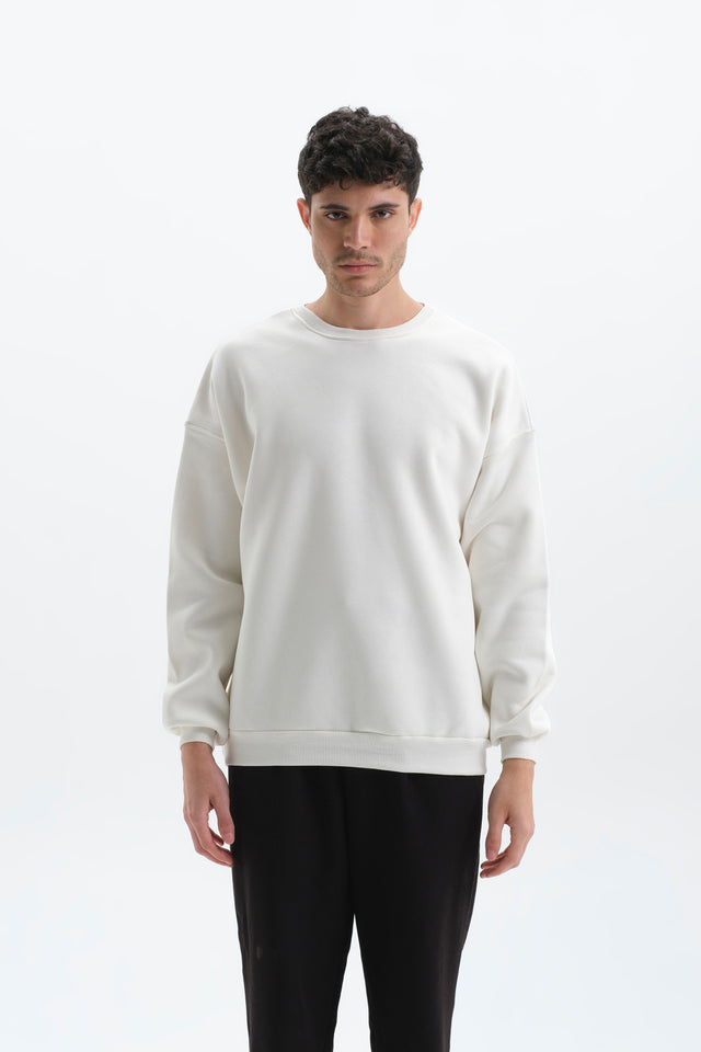 Pure Beyaz Oversize Sweatshirt Erkek