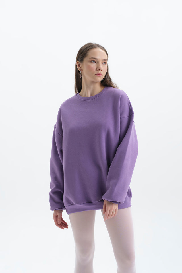 Pure Mor Oversize Sweatshirt Kadın