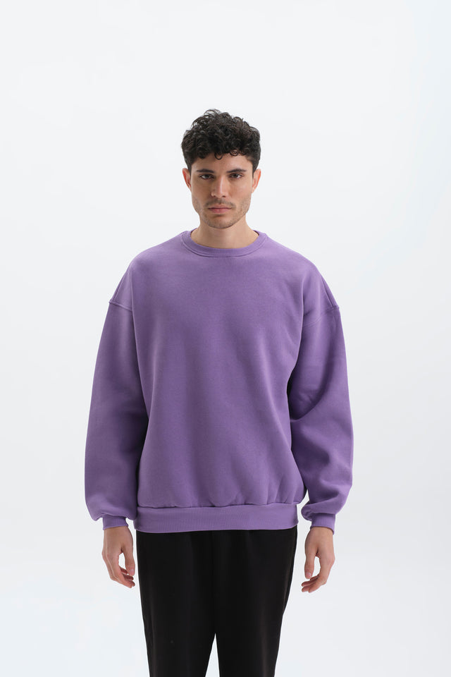 Pure Mor Oversize Sweatshirt Erkek