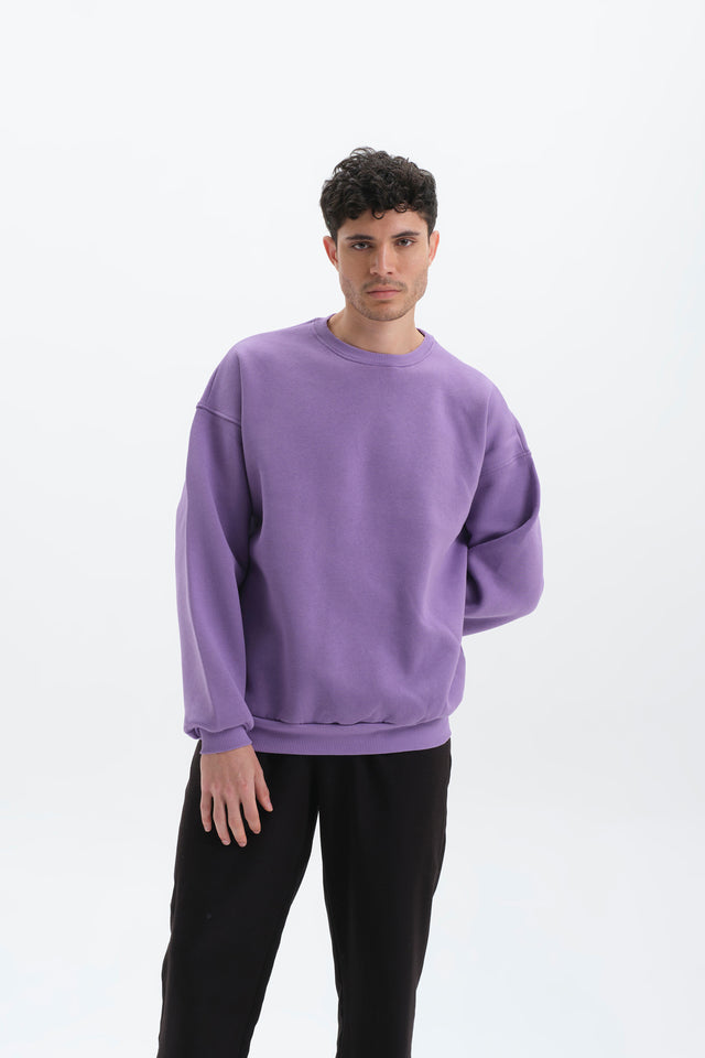 Pure Mor Oversize Sweatshirt Erkek