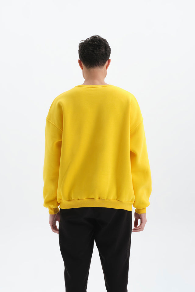 Pure Sarı Oversize Sweatshirt Erkek