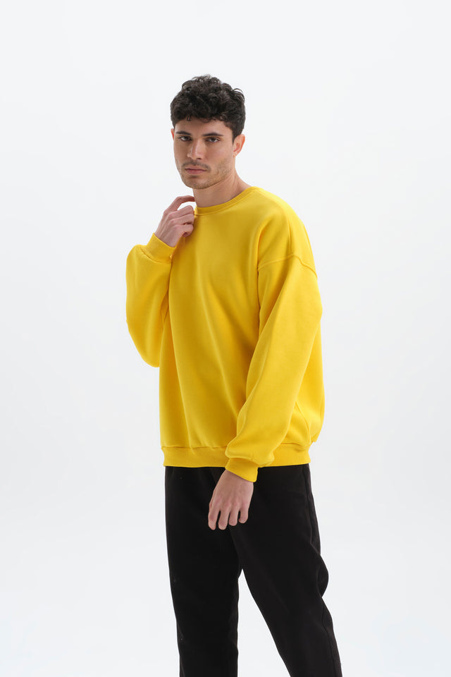 Pure Sarı Oversize Sweatshirt Erkek