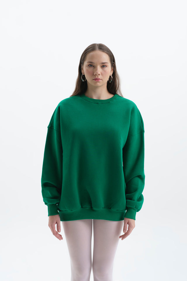 Pure Yeşil Oversize Sweatshirt Kadın