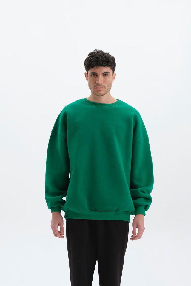 Pure Yeşil Oversize Sweatshirt Erkek