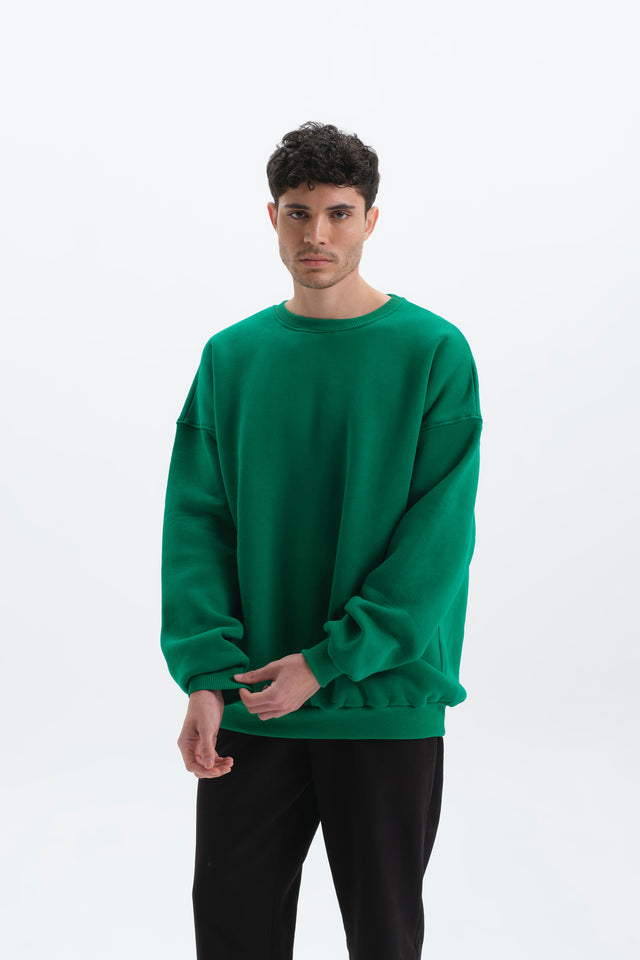 Pure Yeşil Oversize Sweatshirt Erkek